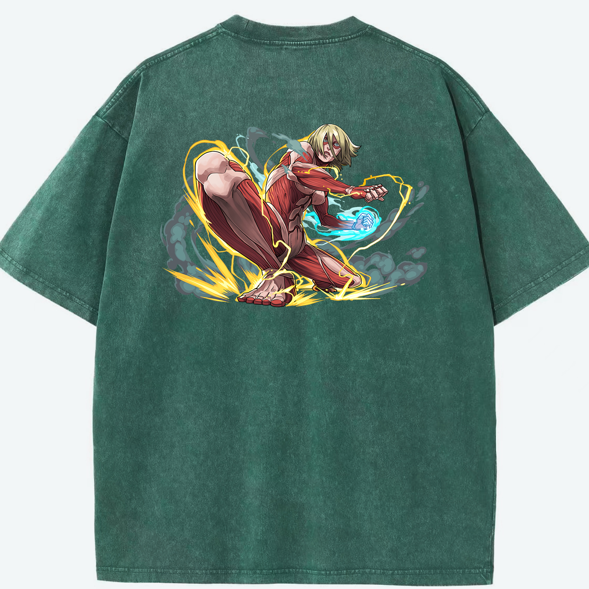 （画像用） 進撃の巨人 Attack on Titan 綿100% ヴィンテージ風 半袖Tシャツ（背面プリント）